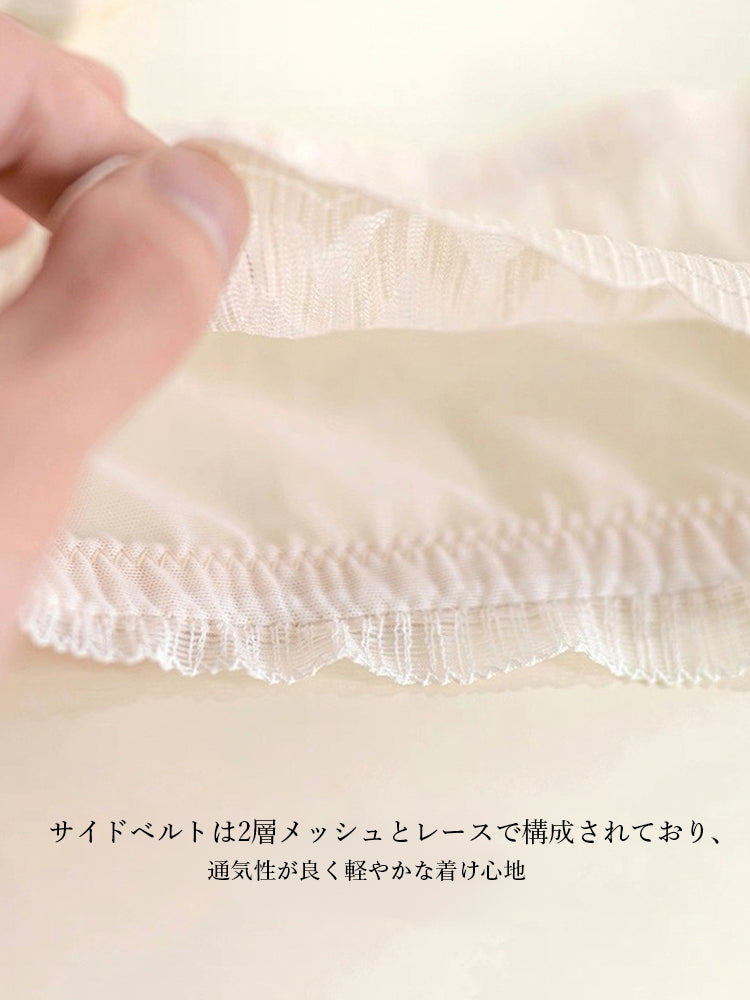 【ノンワイヤー盛れる】総レース 下厚パッドブラ&ショーツ