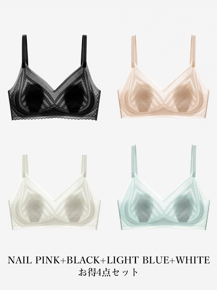 【ムレにくい・ノンワイヤー】薄手シームレスブラ