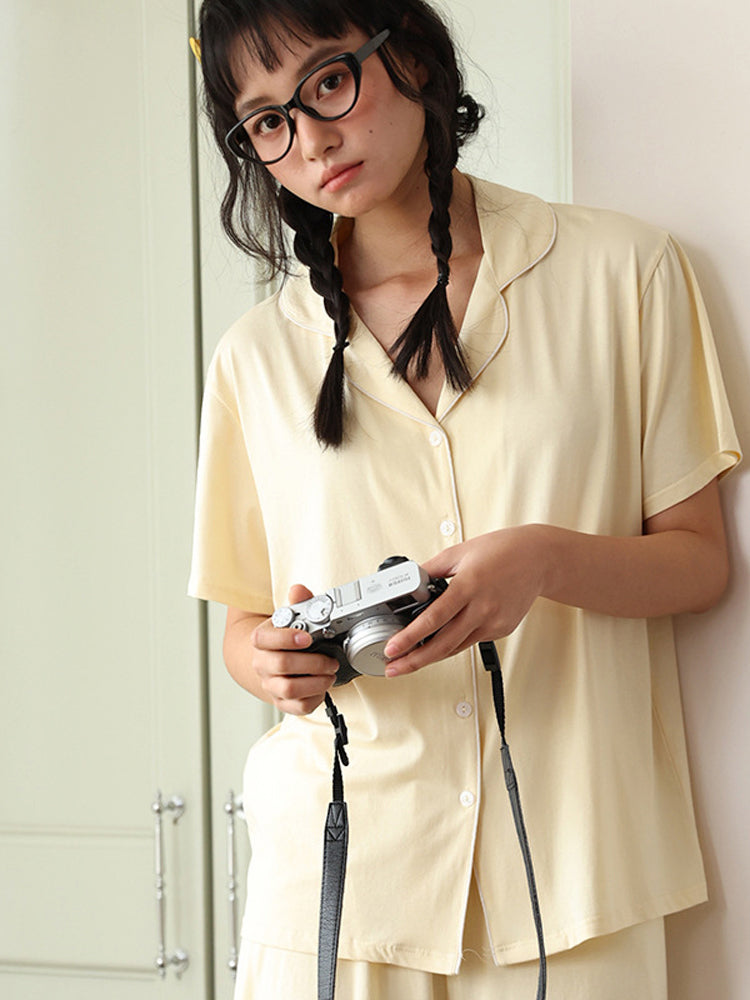 【ソフトタッチ】半袖&ショーツ ルームウェア2 点セット