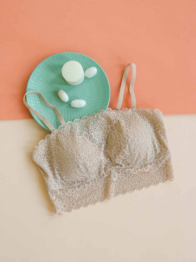 【ノンワイヤー】チラ見え対策 谷間隠し 総レースブラトップ