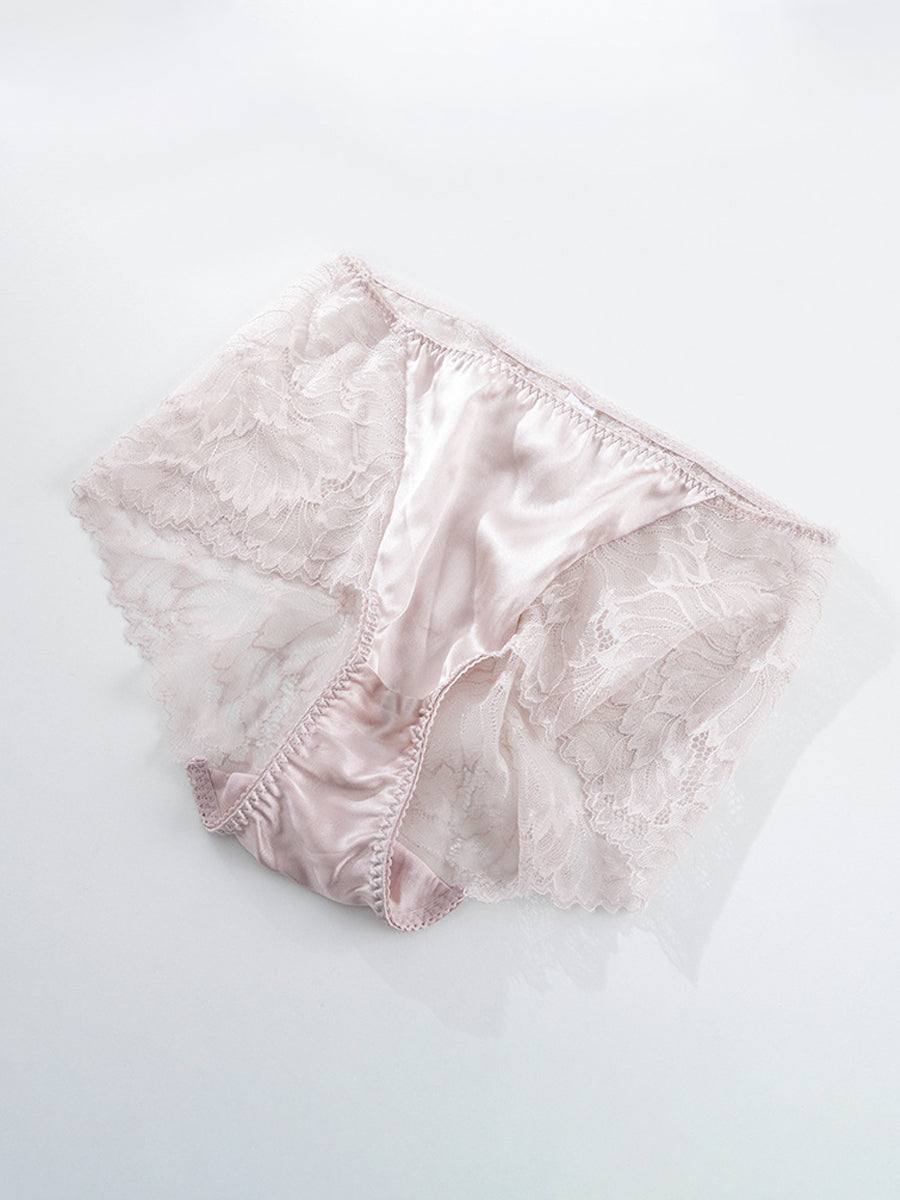 【Silky Comfort】花柄レース 柔らかフィットショーツ