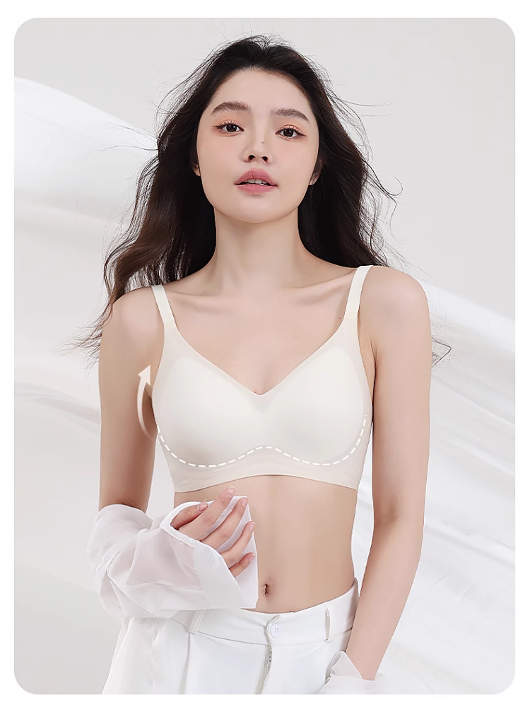 【ノンワイヤー】抜群の通気性 シームレスブラ