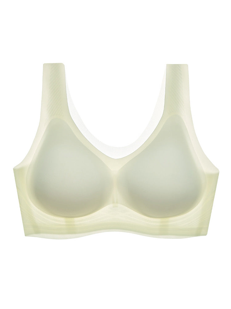 【在庫処分・ノンワイヤー】薄手接触冷感 完全無縫製 ノンワイヤーブラ