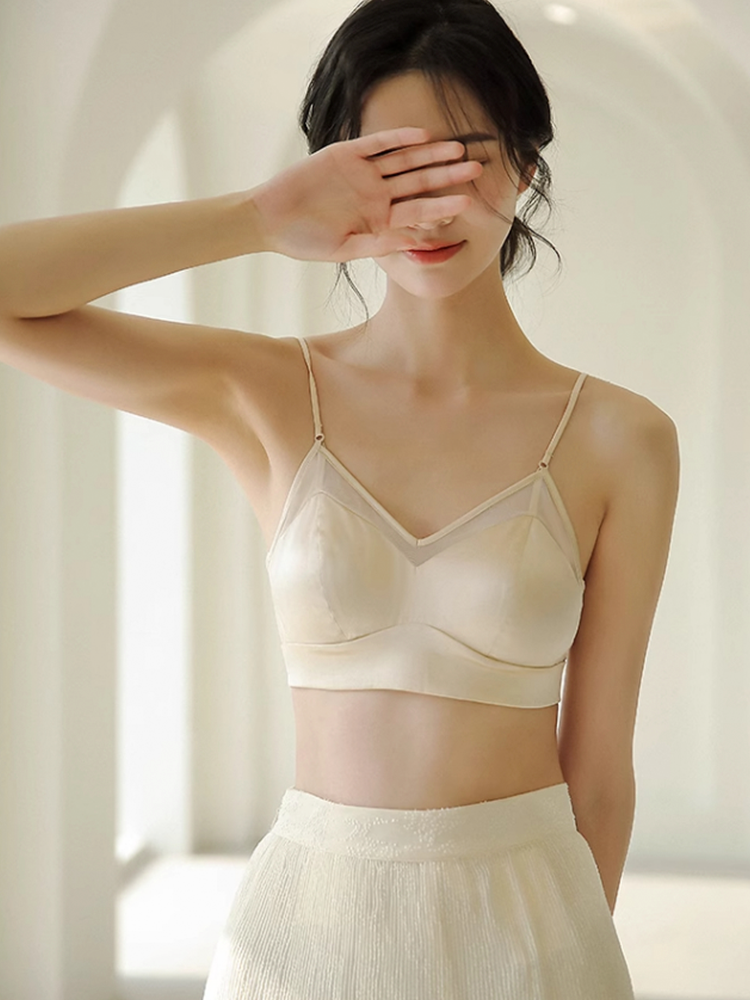 【ノンワイヤー】ムレにくいシルク通気ブラ