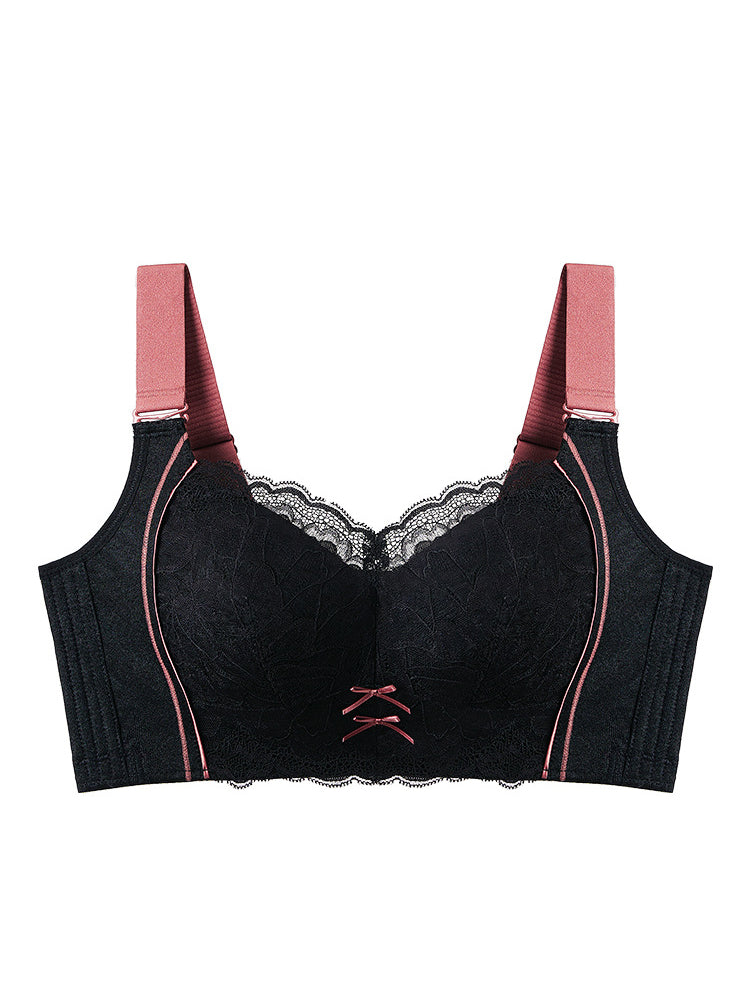 【在庫処分・ノンワイヤー】カップ速乾小さく見え レース着物ブラ