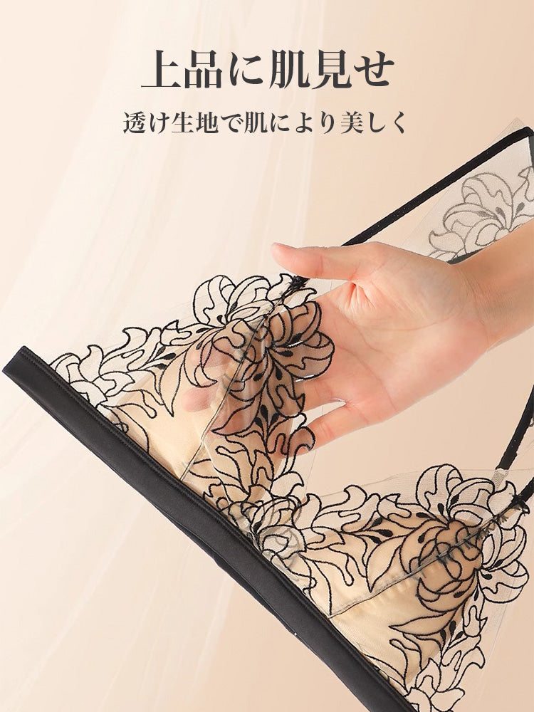 【エアリー・ノンワイヤー】三角カップ ブラセット セクシー