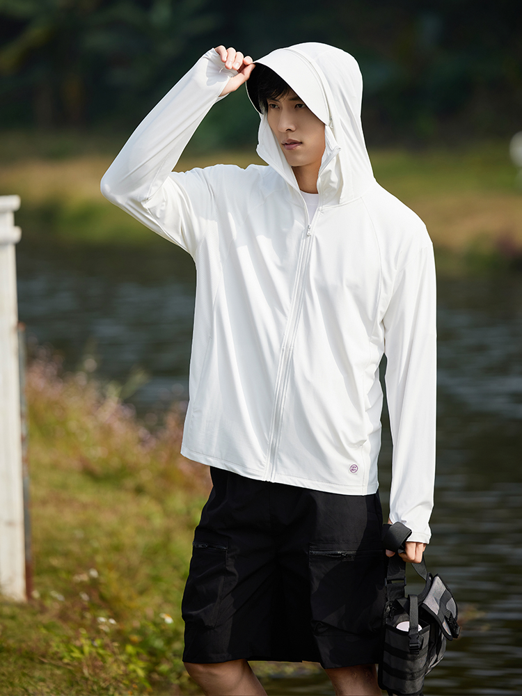 【在庫処分】顔まで全面的に日焼け止め!接触冷感パーカー(男性)