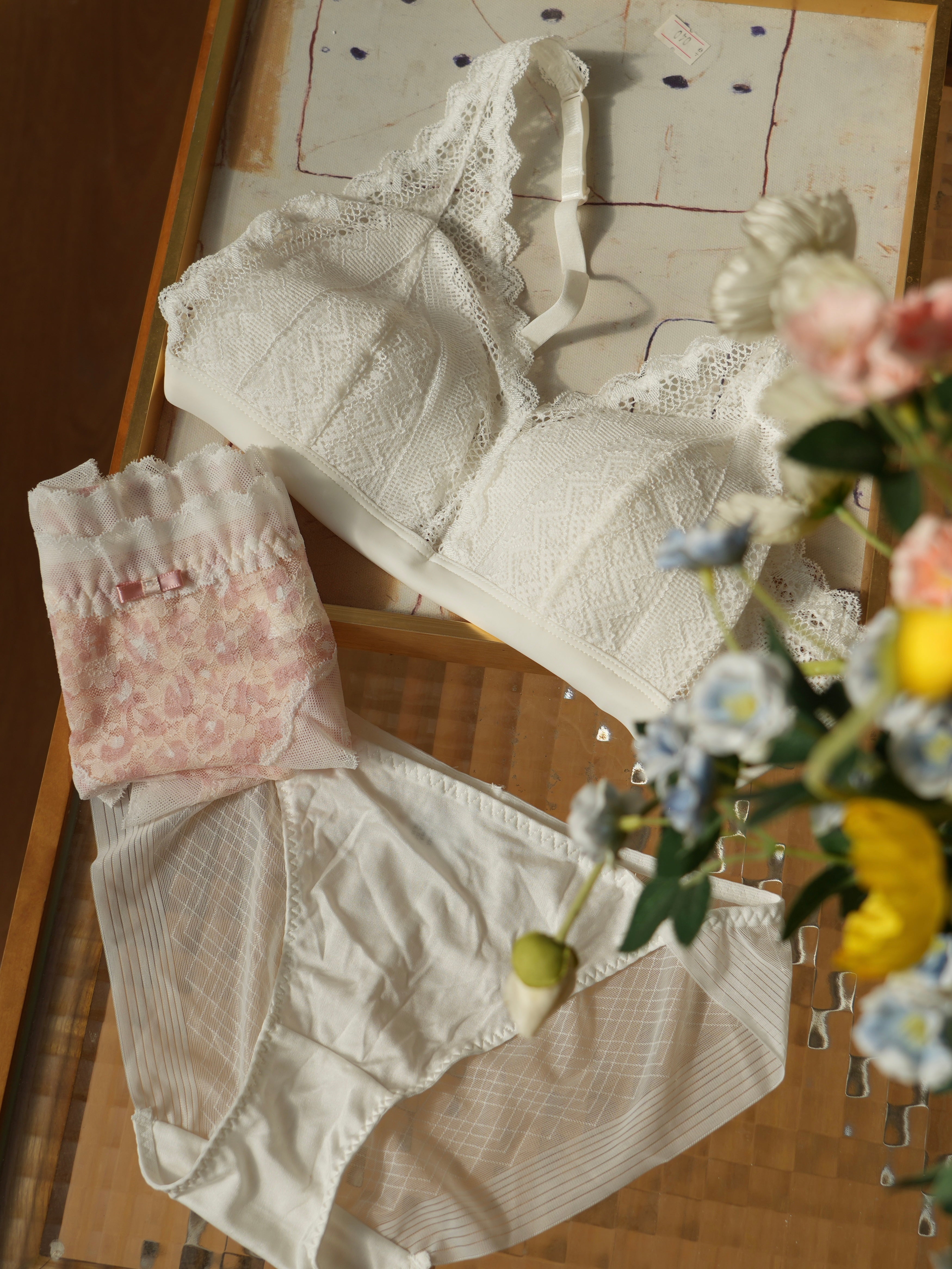 花柄 総レースショーツ はきこみ丈ふつう