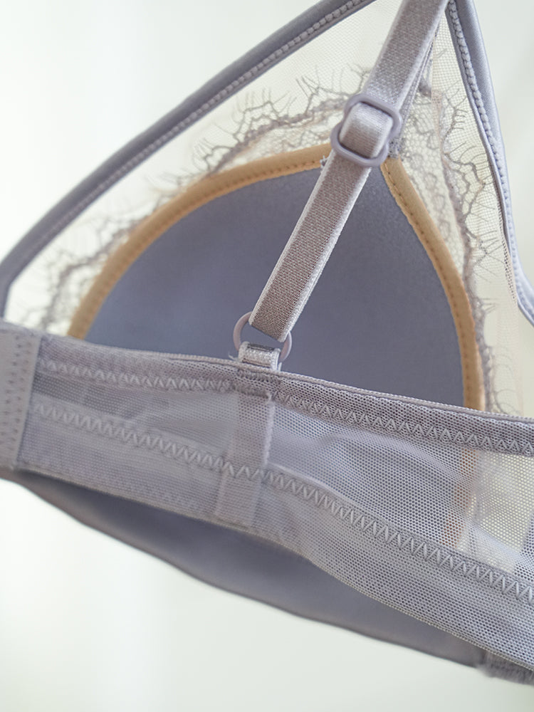 【ノンワイヤー】総レース ノンワイヤー通気ブラ&ショーツ