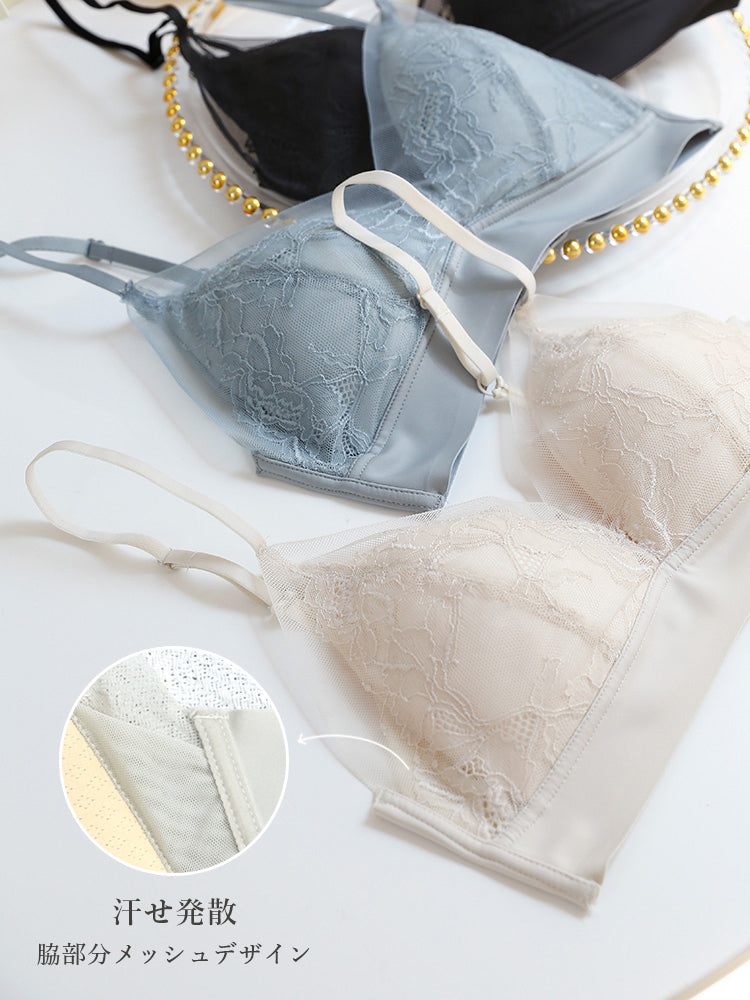 【在庫処分・ノンワイヤー】レースカバー 薄手ノンワンヤーブラ