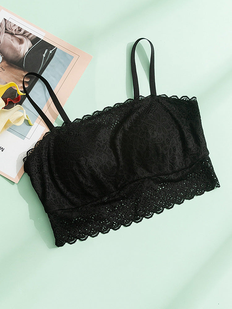 【ノンワイヤー】チラ見え対策 谷間隠し 総レースブラトップ