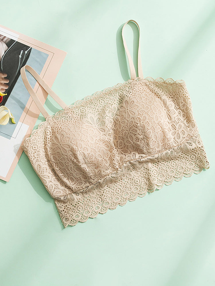 【ノンワイヤー】チラ見え対策 谷間隠し 総レースブラトップ