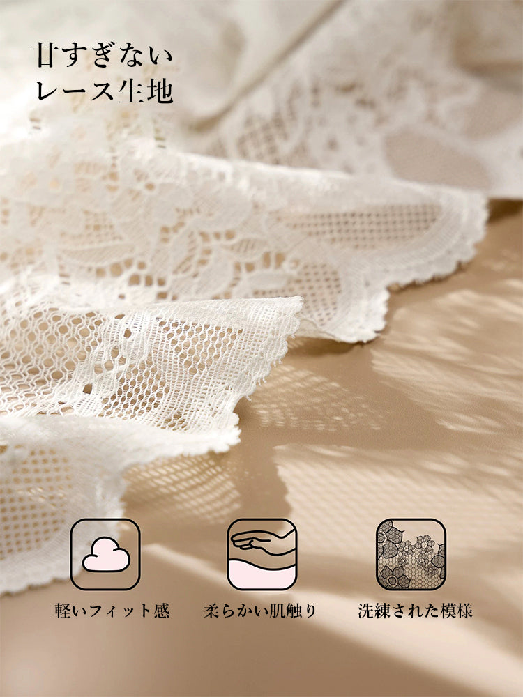 【ノンワイヤー盛れる】ボリュームアップ 総レース 下着セット