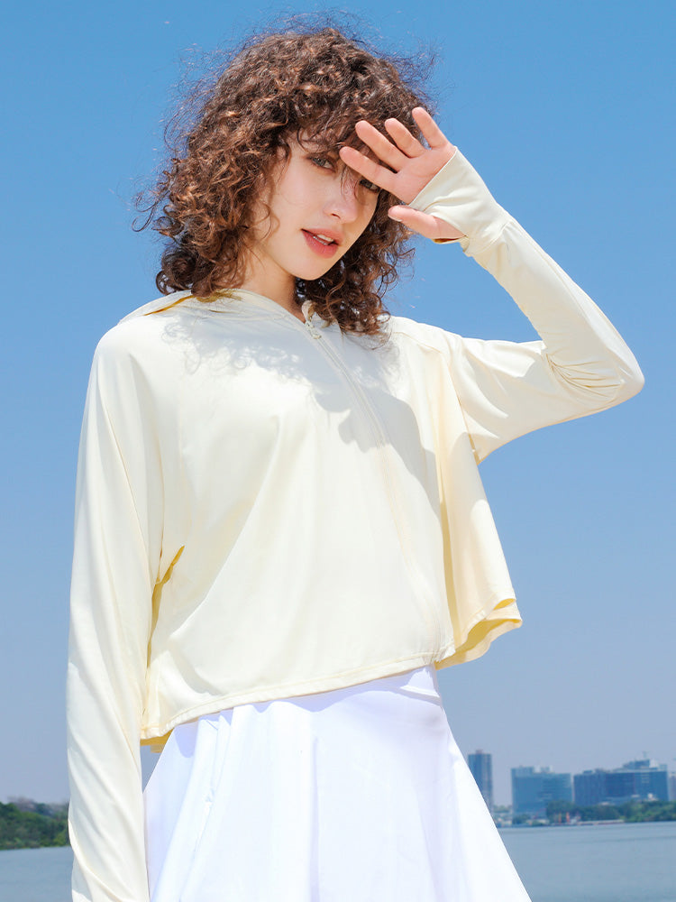 【在庫処分】UVカット&接触冷感機能付き パーカー 指穴付き