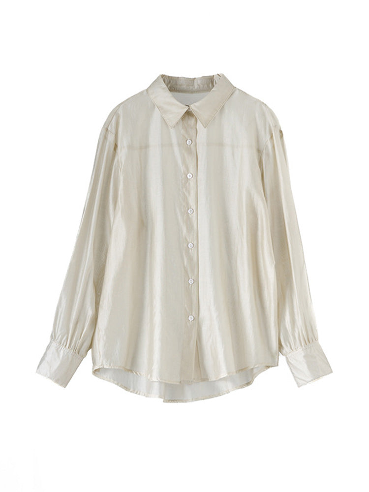 さらっとした素材感 蒸れないシアーシャツ