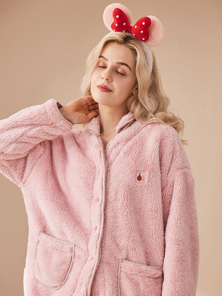 ボタン開閉 もこもこルームウェア