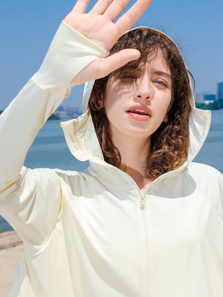 【在庫処分】UVカット&接触冷感機能付き パーカー 指穴付き