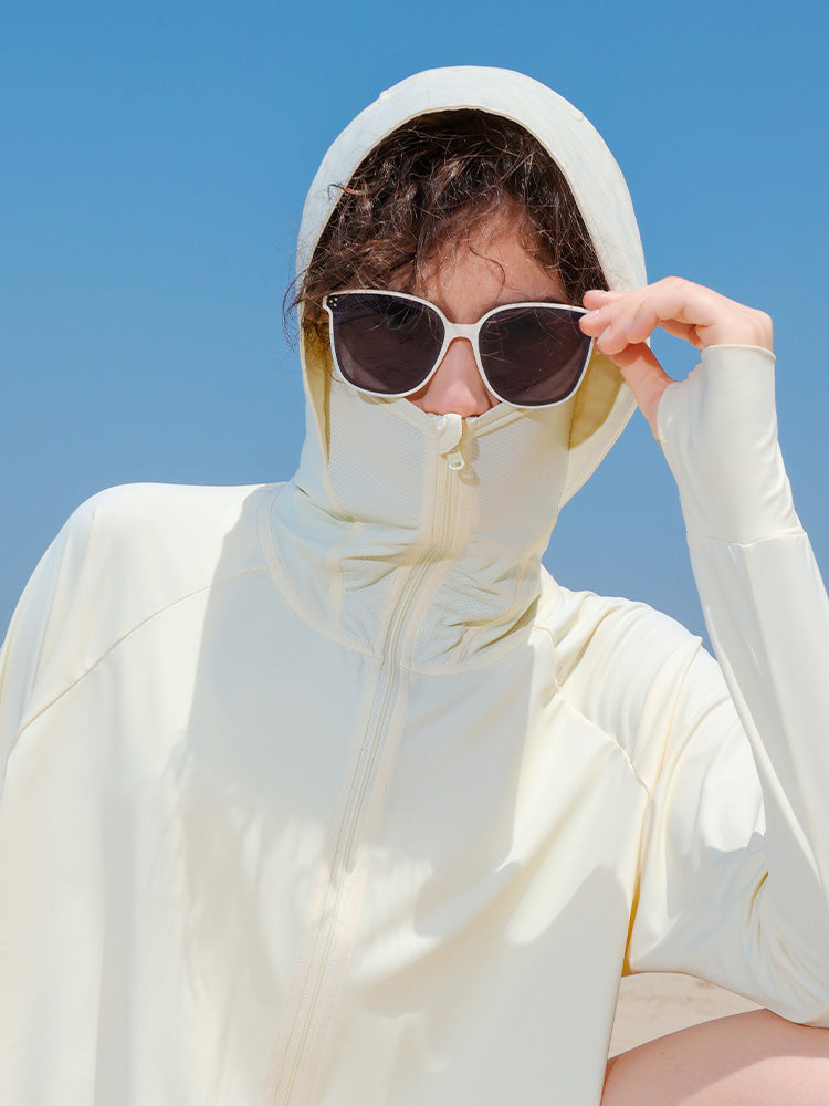 【在庫処分】UVカット&接触冷感機能付き パーカー 指穴付き