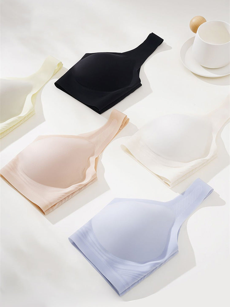【在庫処分・ノンワイヤー】薄手接触冷感 完全無縫製 ノンワイヤーブラ