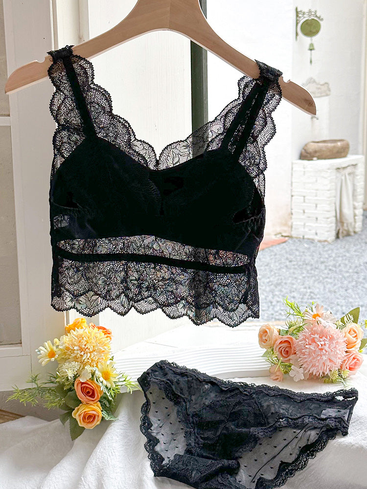 【ノンワイヤー】総レース通気 ナイトブラ