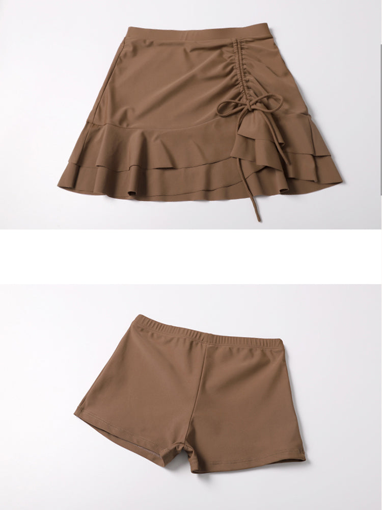 【ワイヤー入り】お洋服っぽい体型カバー水着上下4点セット