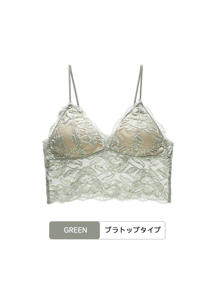 【ノンワイヤー】美背中 花柄レース ノンワイヤーブラセット