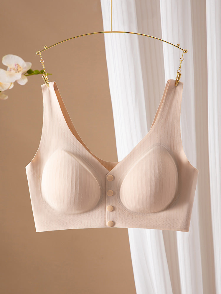 【ノンワイヤー】前開きブラ シルク裏地