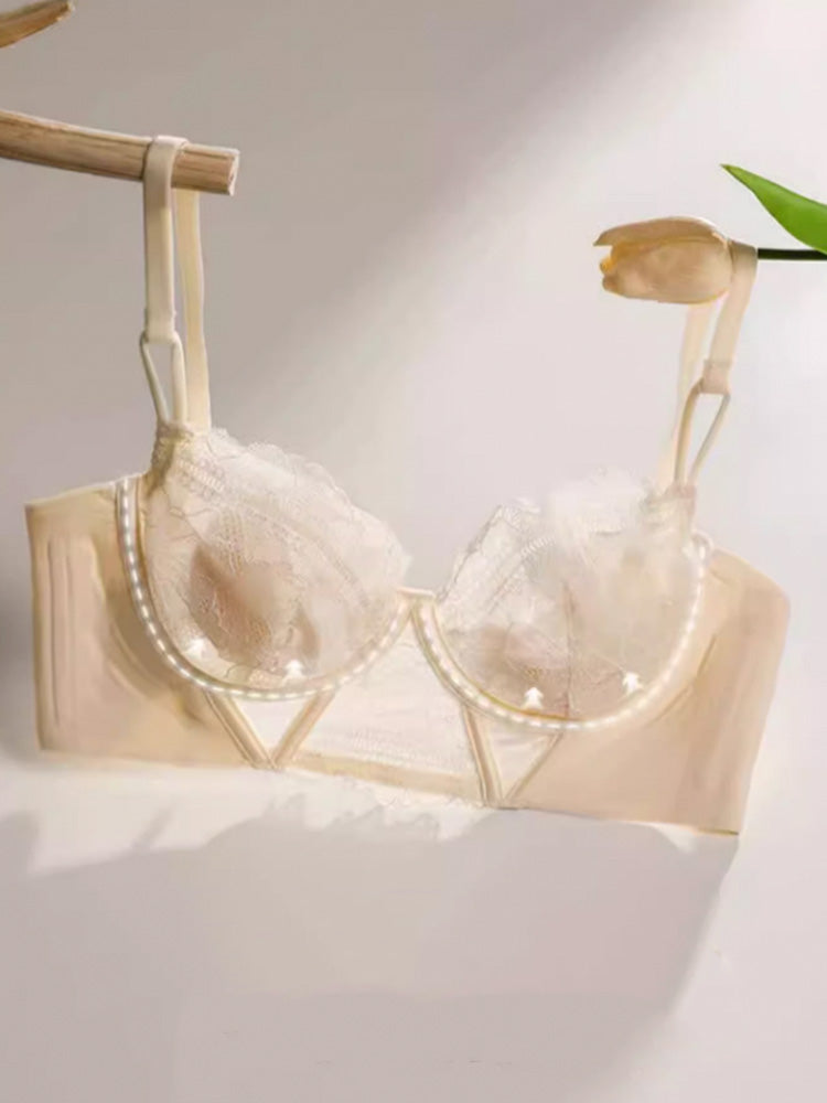 【在庫処分・エアリー】背中スッキリ 着やせブラ&ショーツセット