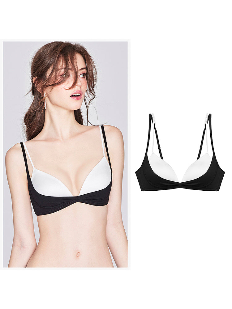 【在庫処分・ノンワイヤー】軽やかな着心地 配色ブラ