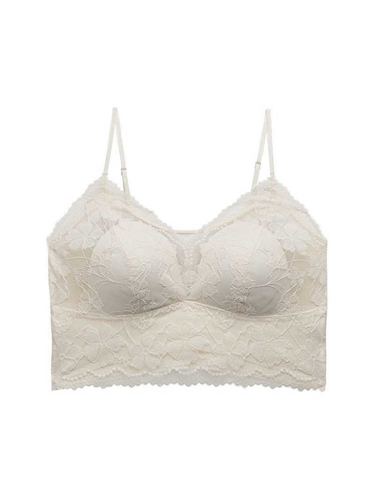 【ノンワイヤー】花柄レース 肌触りのよいシームレスブラレット