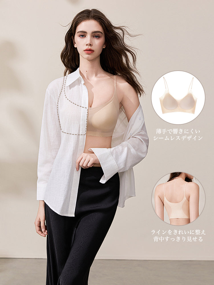【ヒンヤリ・ノンワイヤー】シームレスブラ