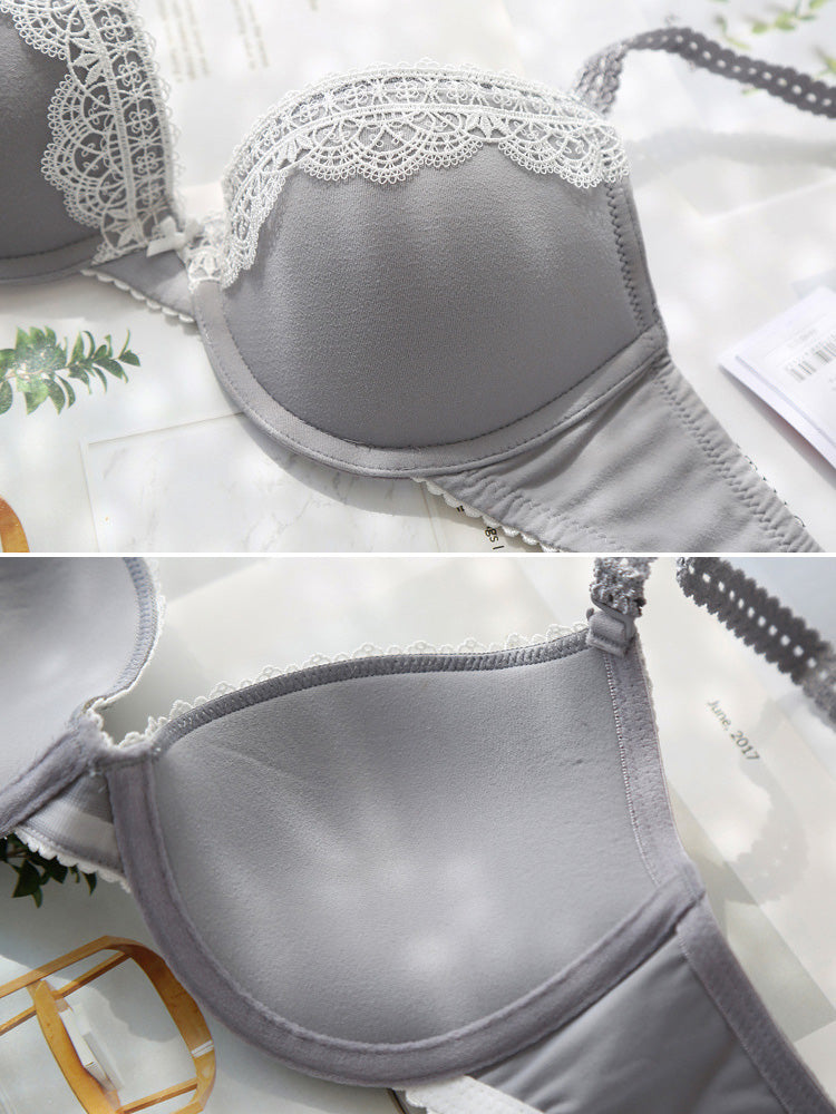 【ワイヤー入り】【A-D】レース付きブラジャー単品