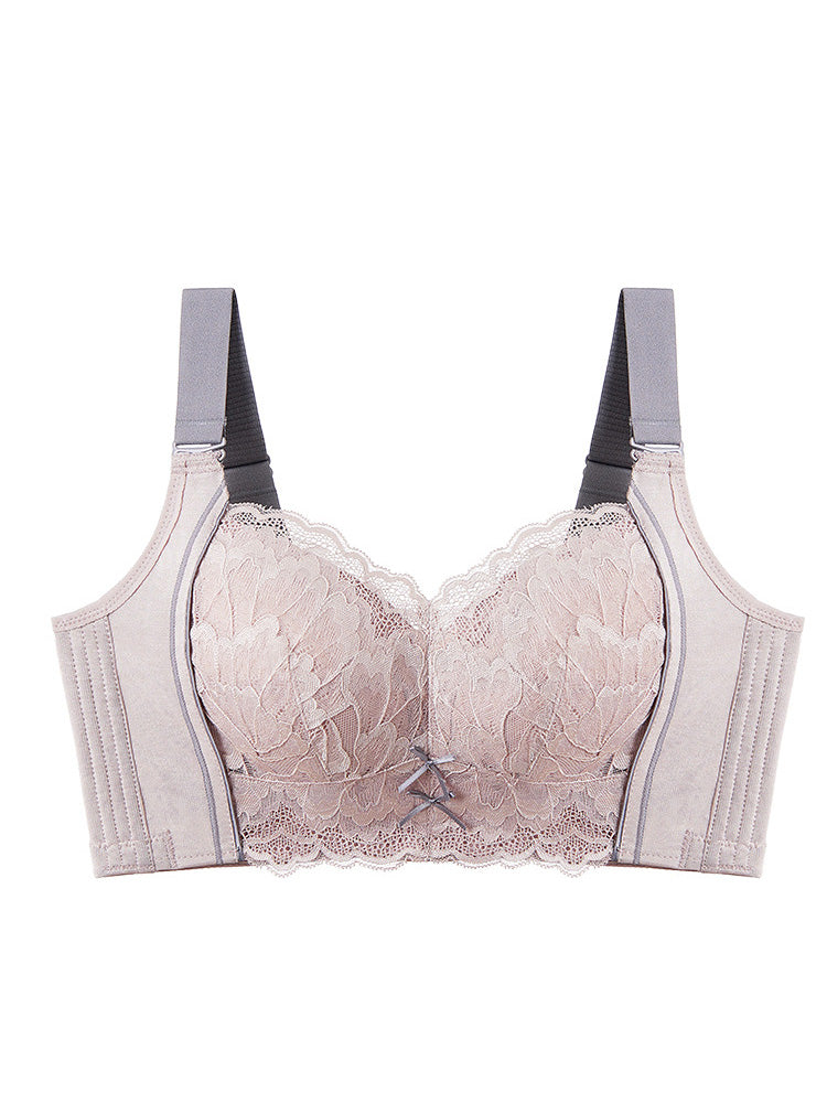 【在庫処分・ノンワイヤー】カップ速乾小さく見え レース着物ブラ