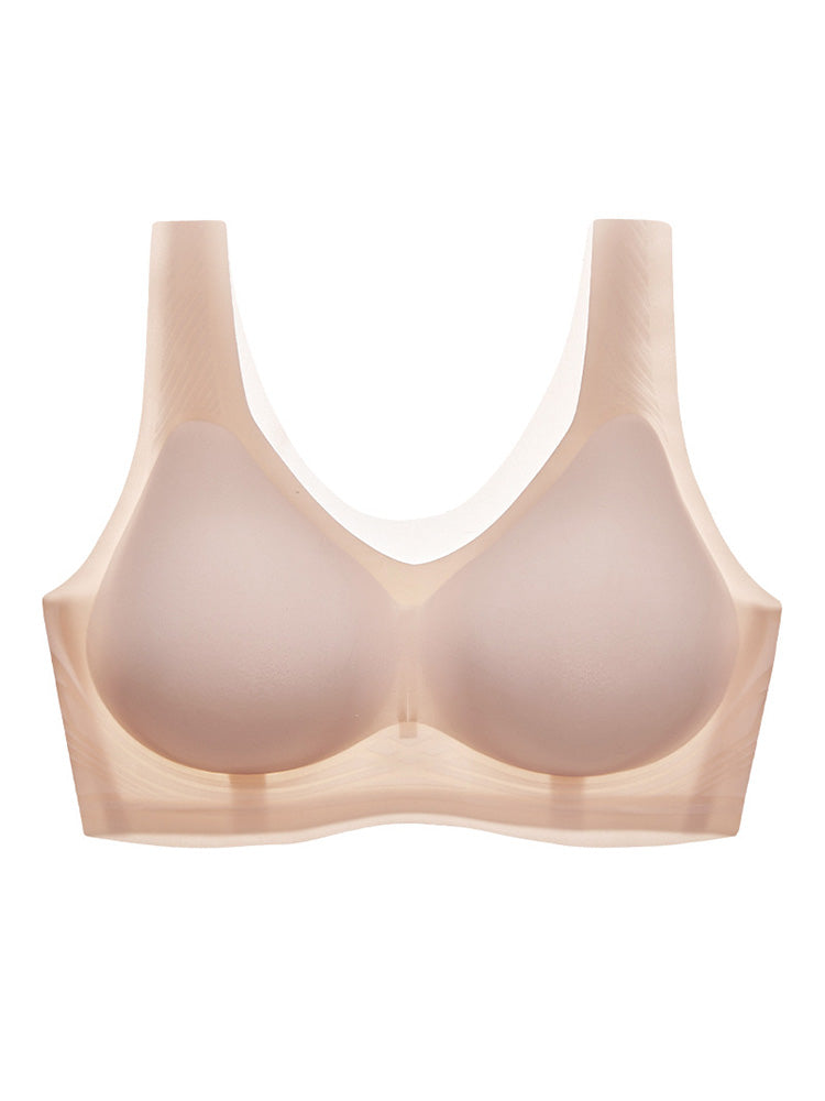 【在庫処分・ノンワイヤー】薄手接触冷感 完全無縫製 ノンワイヤーブラ