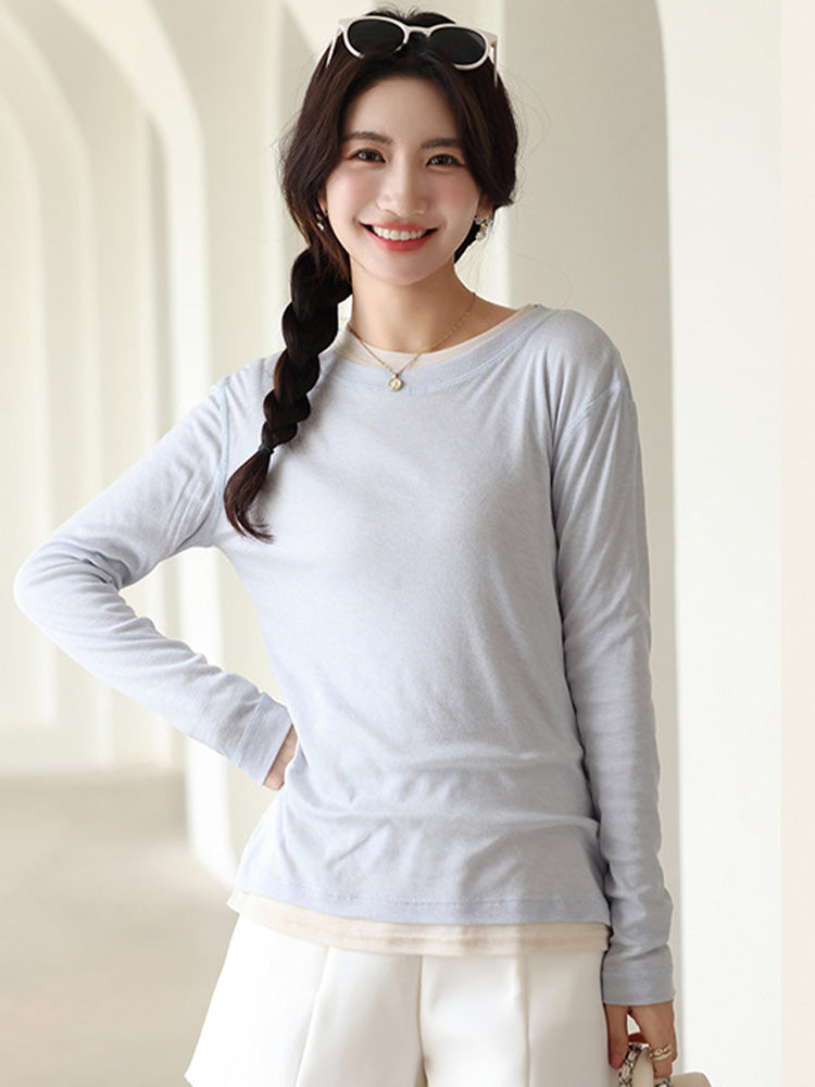 【在庫処分】透け感があるプルオーバー長袖