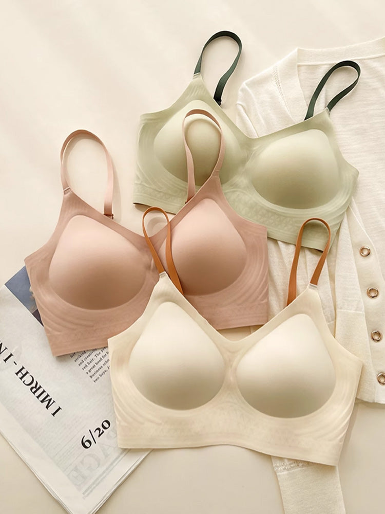 【在庫処分・3/4カップ】ノンワイヤー シームレス プッシュアップブラ