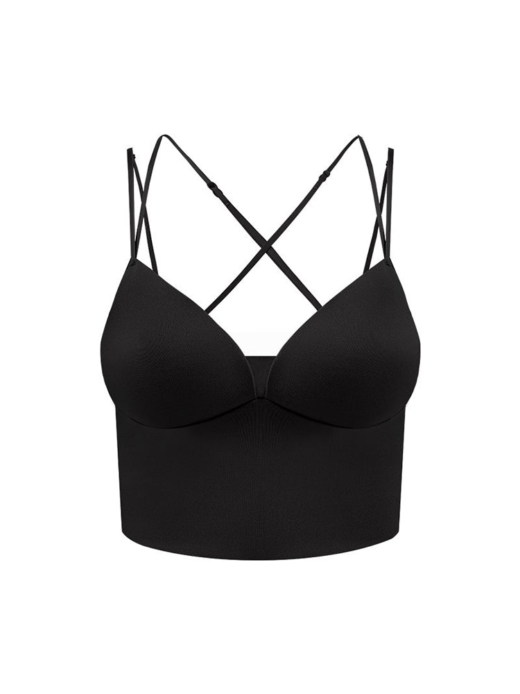 【在庫処分・ノンワイヤー】3/4カップ クロスバック キャミソール