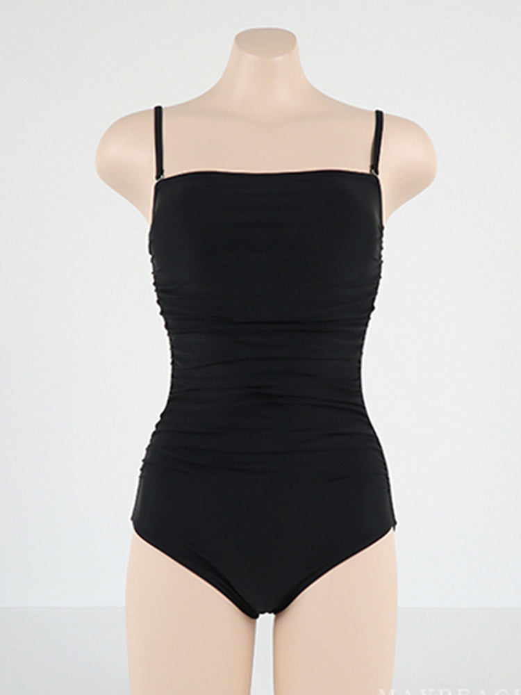 【ノンワイヤー】サイドギャザー カシュクールワンピース・水着