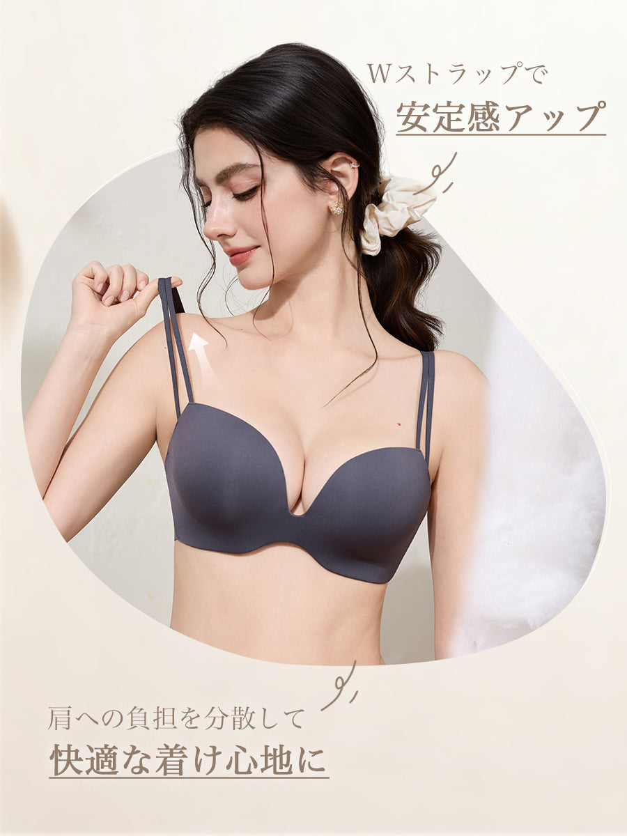 谷間メイク 響きにくいノンワイヤーブラ&ショーツ