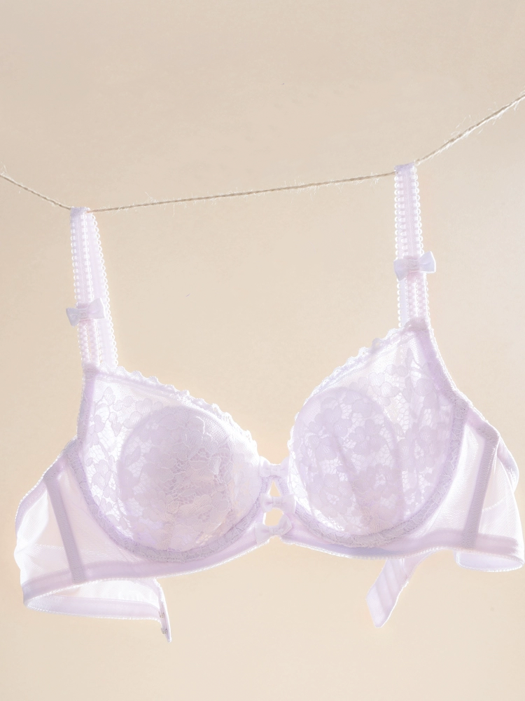 【ワイヤー入り】可愛い花柄総レース ブラ&ショーツセット