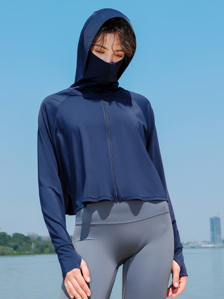 【在庫処分】UVカット&接触冷感機能付き パーカー 指穴付き