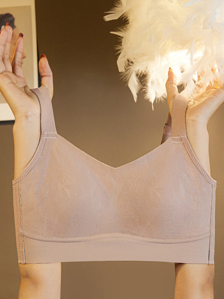 【在庫処分・ノンワイヤー】伸びる生地 ワイヤーレス小さく見せるブラ