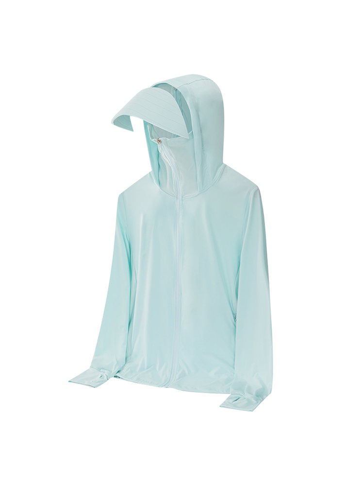 【UPF50+】日焼け対策 指穴付ジップアップパーカー(女性)