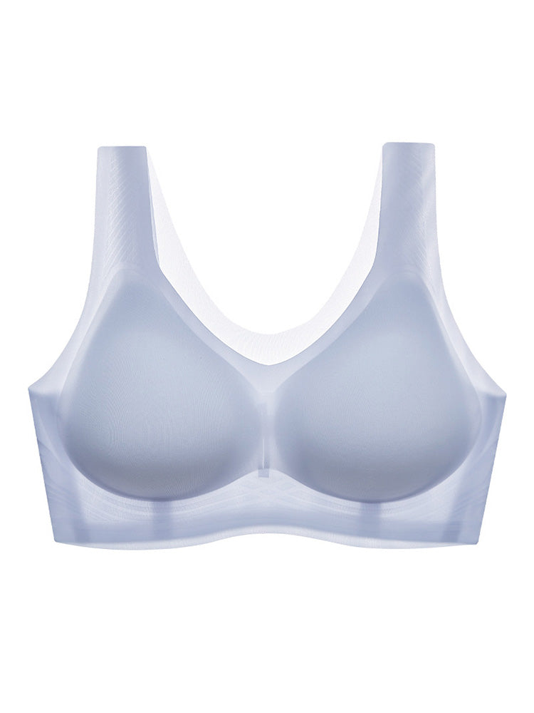 【在庫処分・ノンワイヤー】薄手接触冷感 完全無縫製 ノンワイヤーブラ