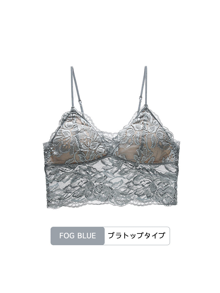 【ノンワイヤー】美背中 花柄レース ノンワイヤーブラセット