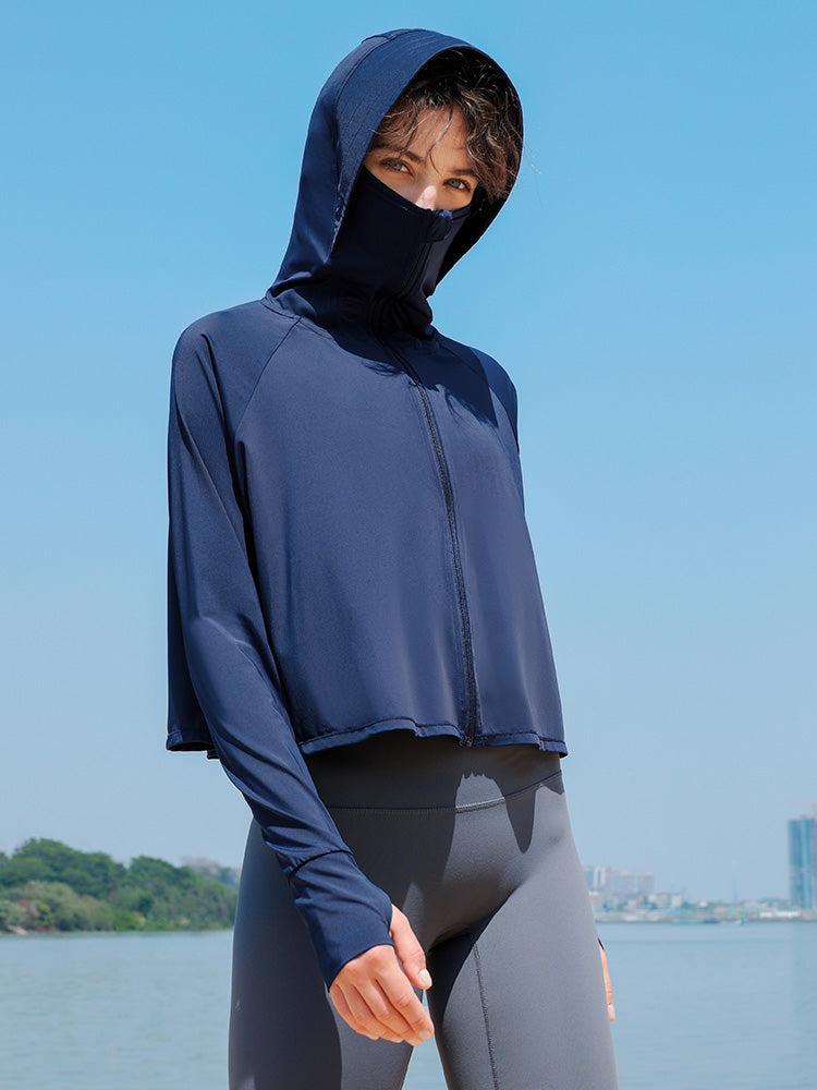 【在庫処分】UVカット&接触冷感機能付き パーカー 指穴付き