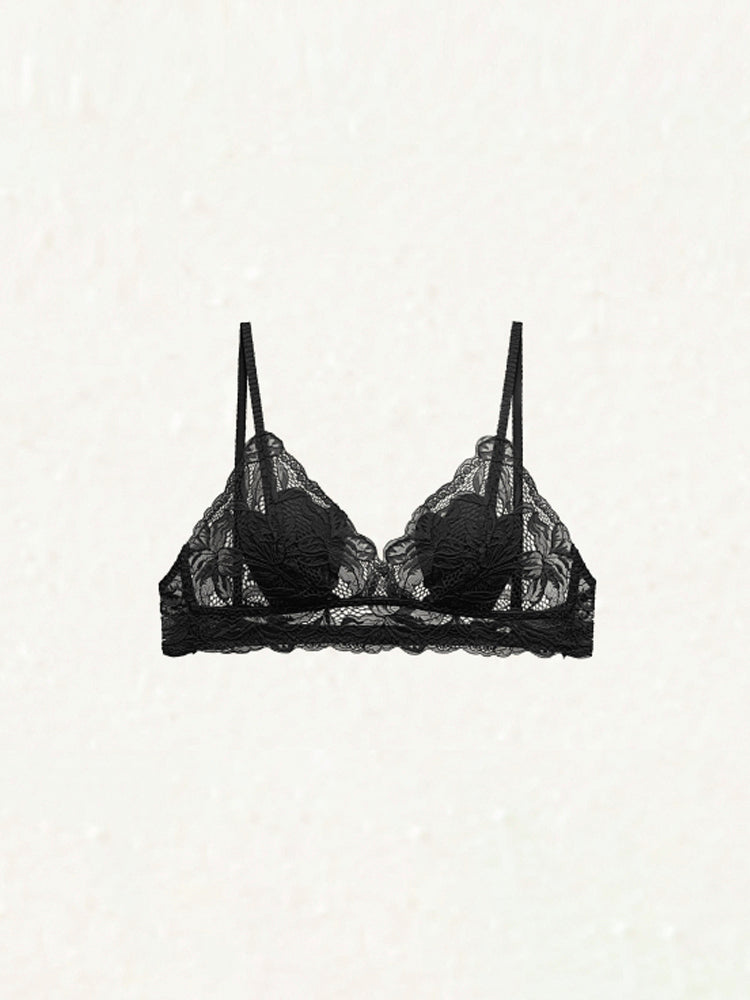 【ノンワイヤー】背中見世 総レース軽ブラ