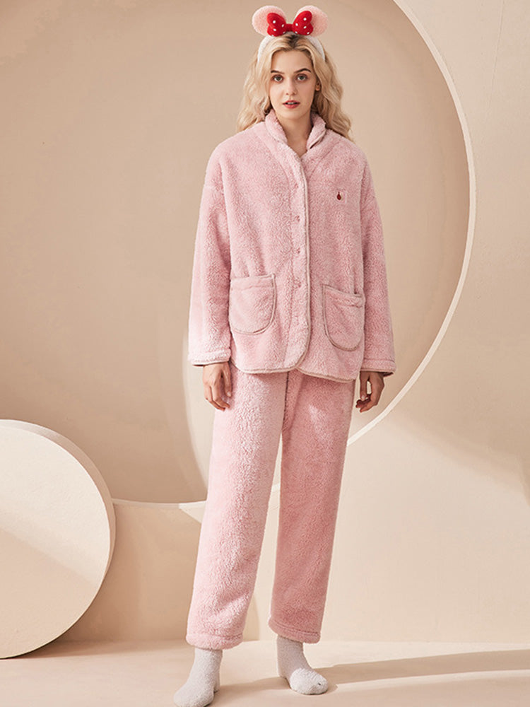 ボタン開閉 もこもこルームウェア