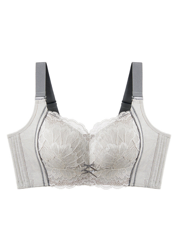 【在庫処分・ノンワイヤー】カップ速乾小さく見え レース着物ブラ