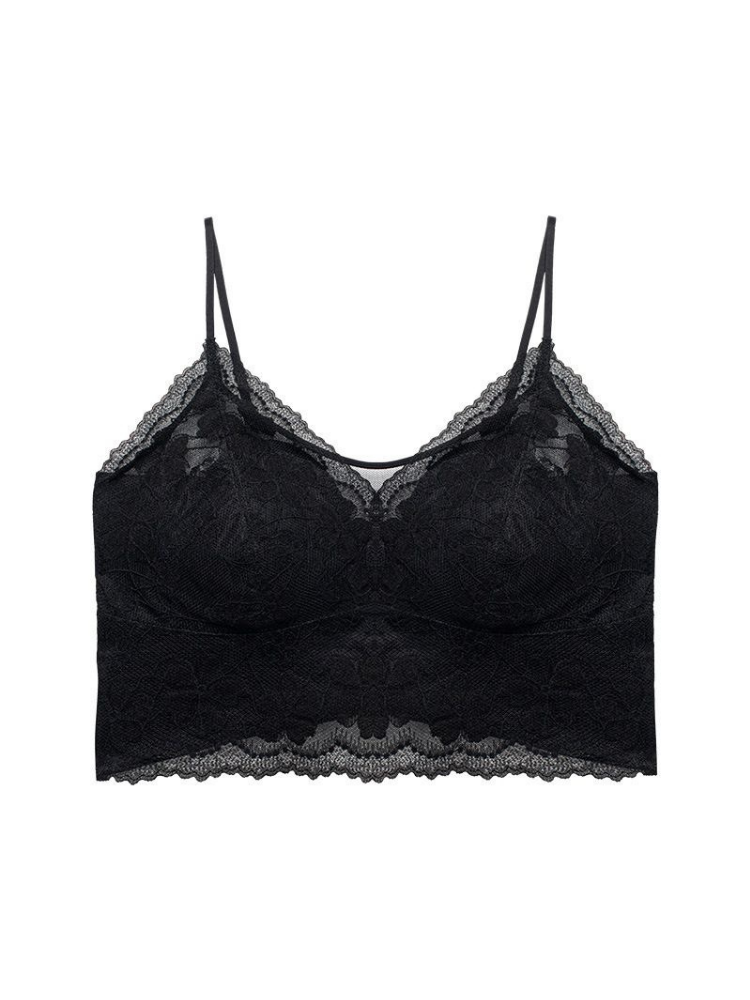 【ノンワイヤー】花柄レース 肌触りのよいシームレスブラレット